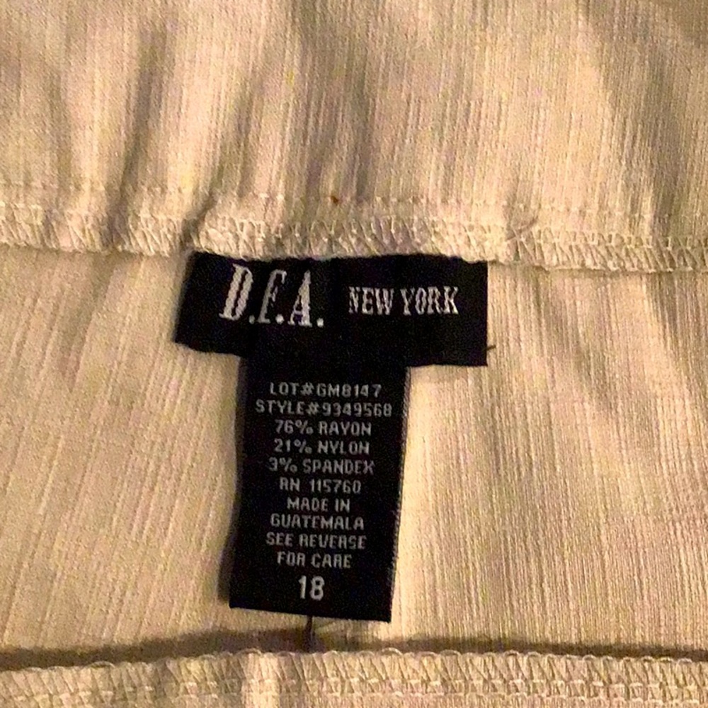 D.F.A NY PULL ON SLACKS. 27 1/2” inseam.